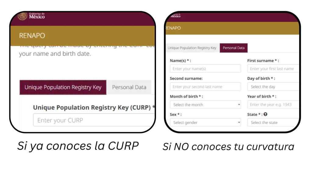 Instrucciones para consultar tu CURP en línea