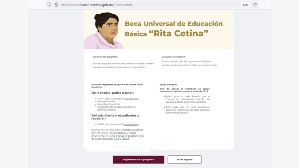Aviso de inscripción de las Becas Rita Cetina para studiants 1 Quiénes pueden registrarse al programa